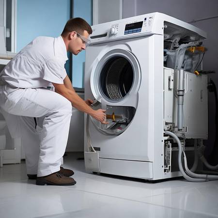 洗衣机安装,按说明操作