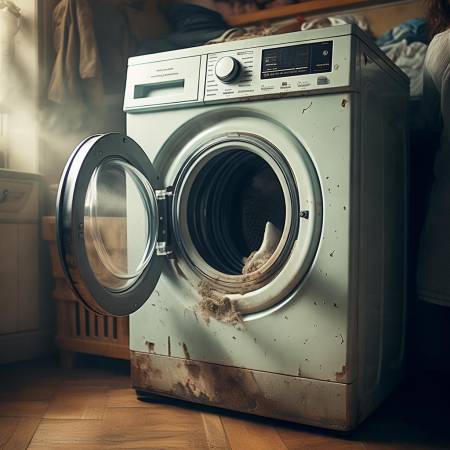 洗衣机嗡嗡声异常,该换新了。