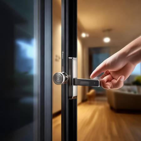 德耐特指纹锁：录指纹，安全更便捷