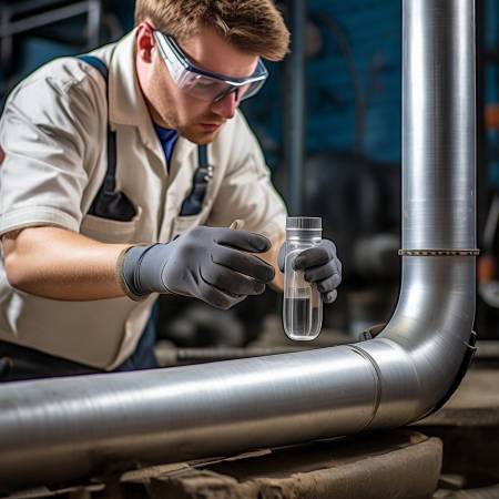 涂抹润滑油,管道安装易