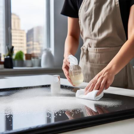 喷醋撒苏打去油污