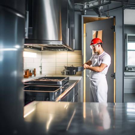 固定油烟机,确保垂直