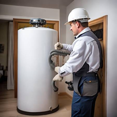 专业师傅安装燃气热水器,安全放