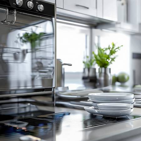 “长虹灶具高温烘干,餐具卫生无