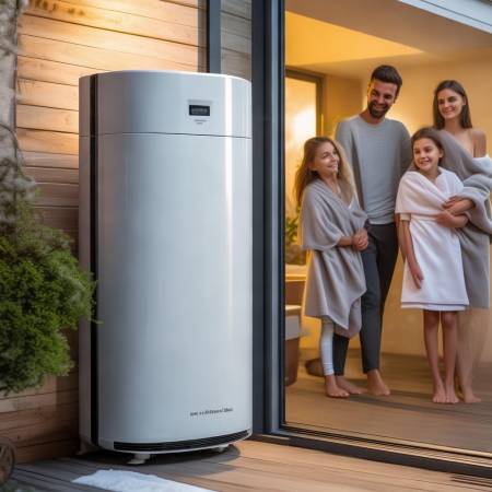 空气能热水器,安静温暖如温泉。