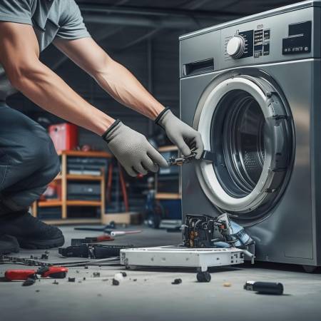 拆装洗衣机很简单，小心别伤手