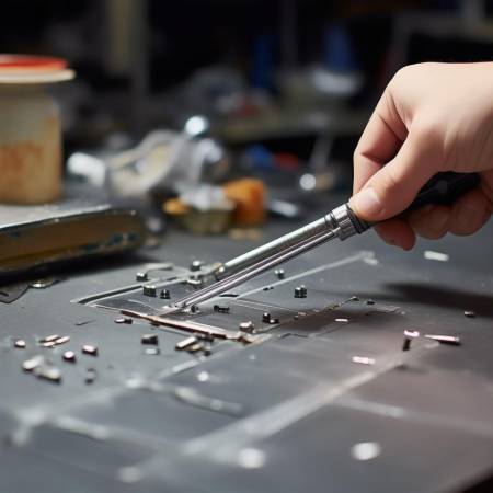 拧螺丝，小心别掉。