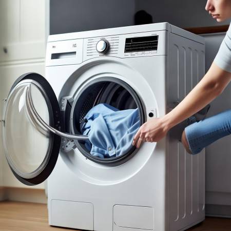 脱水震动过大，调整衣物或检修。