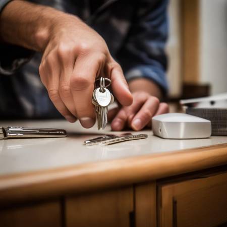 钥匙锁:易丢易复,使用不便