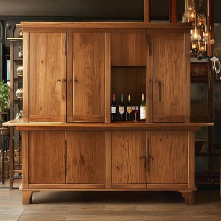 木质吧台红酒柜，温馨实用