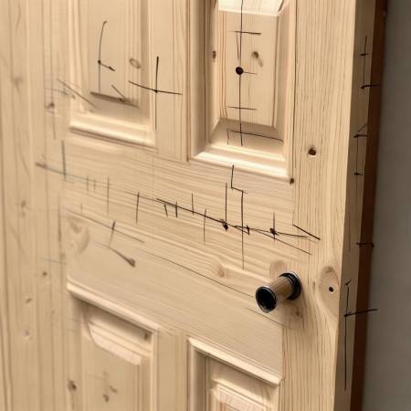 门上铅笔标记安装孔