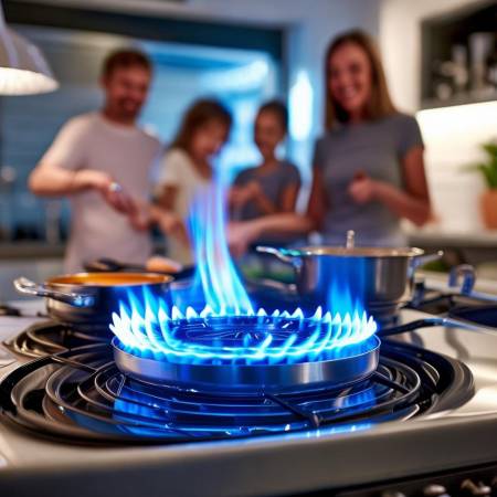 节能灶好用，火焰蓝，煮饭快