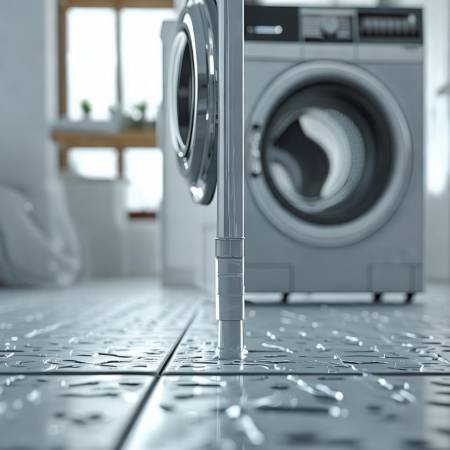 观察洗衣机进水口距地高度