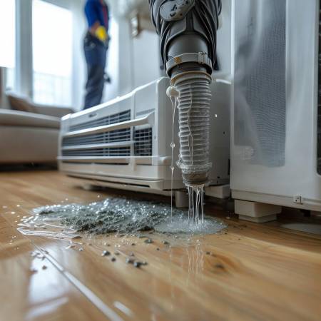 空调漏水，疏管检口。