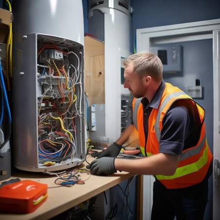 专业电工装热水器