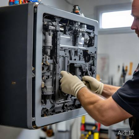 壁挂炉组装，确保燃烧器牢固