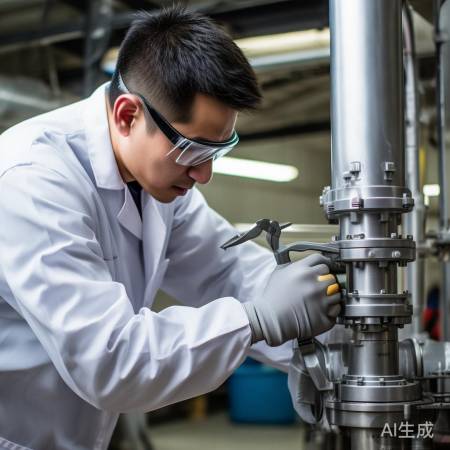 安装新联动阀，适度拧紧。