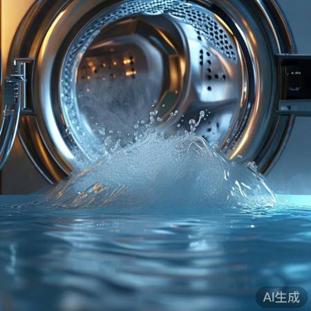 洗衣机漂洗完毕，清新空气扑面。