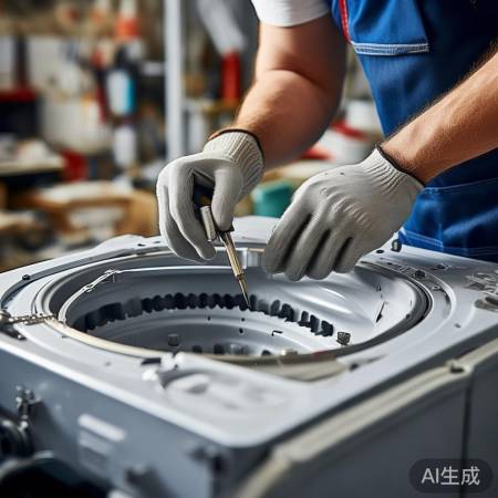 小心组装洗衣机面板