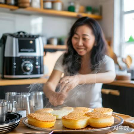 空气能炸锅轻松做发糕，健康美味两不误