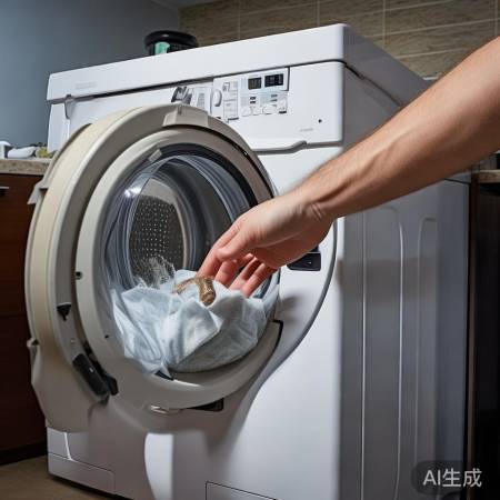检查洗衣机内部，防异物遗留
