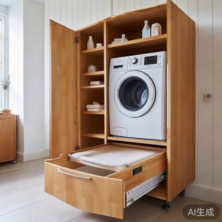 洗衣机柜：实用防潮设计