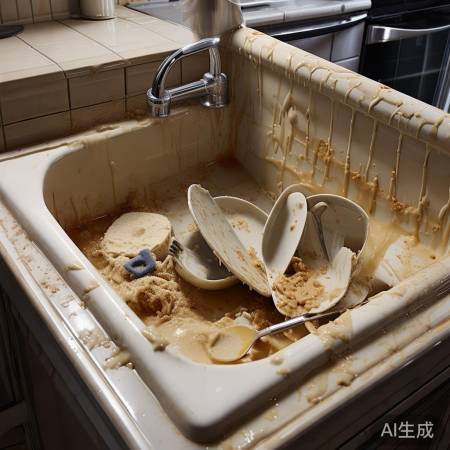 油脂食物残留堆积