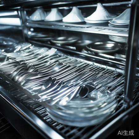 餐具整齐放置,消毒效果佳。