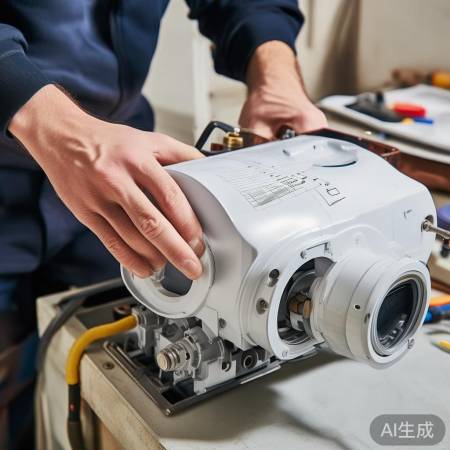 安装壁挂炉水泵，先装后接线