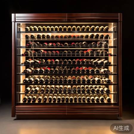 展示柜内设计:统一隔层,灯光增