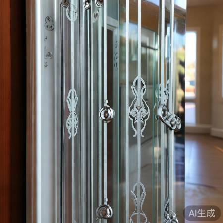 选门细节：玻璃、铁花、安装