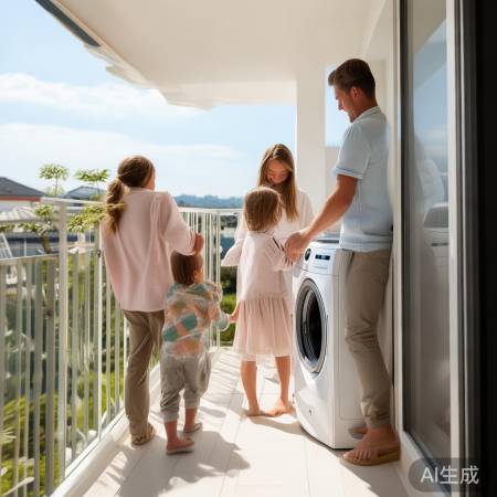 阳台洗衣机轻松装，生活更自然舒