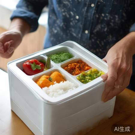 “纸冰箱米饭，便捷美食”