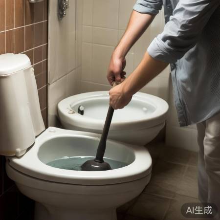 马桶堵塞，通厕器解决